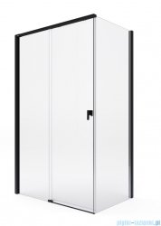 Roca Metropolis-N kabina prostokątna 100x80cm szkło przejrzyste profile CZARNY MAT AMP1310016M/AMP0908010M