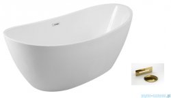 Besco Ayla wanna 170x80cm wolnostojąca z syfonem i przelewem ZŁOTYM  #WAS-170-AZL