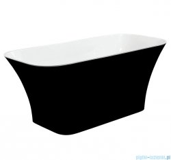 Besco Assos S-Line 160x70cm wanna biało-czarna wolnostojąca + syfon klik-klak złoty czyszczony od góry #WMD-160-ABG
