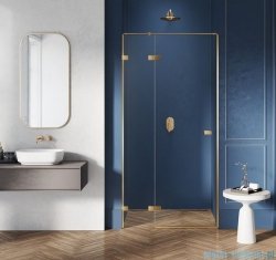 New Trendy Avexa Gold drzwi wnękowe 90x200 cm przejrzyste lewe EXK-1716