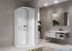 Novellini Glax 2 2.0 kabina masażowo-parowa 90x90 srebrna G22R90M5-1BB