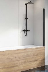 Radaway Nes Black Pnj parawan nawannowy 90cm prawy przejrzyste 10011090-54-01R
