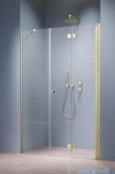 Radaway Nes Brushed Light Gold DWSB Drzwi wnękowe 90cm W1 prawe szczotkowane jasne złoto szkło przejrzyste 10044650-98-01R/10045250-01-01