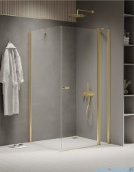 New Trendy New Soleo Light Gold 120x90x195 cm kabina wspornik skośny złoty połysk/szkło przejrzyste K-1871