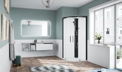 Novellini Glax 1 2.0 kabina standard 90x90 czarna G21R99MF-1HH