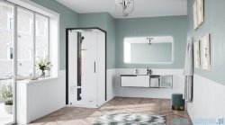 Novellini Glax 1 2.0 kabina z sauną parową 90x90 lewa czarna G21GF99SM5-1HH