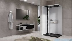 Novellini Glax 2 2.0 kabina z hydromasażem 120x90 lewa czarna G222P299SM1-1HU