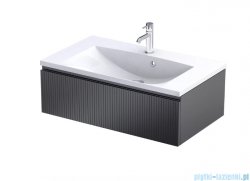 Oristo Brylant szafka podumywalkowa wisząca Ryflowana 80x25x45 czarny mat OR36-SD1S-80-8R