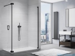 SanSwiss Cadura Black Line kabina Walk in 140cm prawa ze ścianką ruchomą profile czarny mat CADUOD1400607