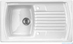 Deante Lusitano zlewozmywak ceramiczny 1-komorowy z ociekaczem biały ZCL 611N