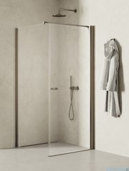 New Trendy New Soleo Gunmetal Brushed 80x70x195 cm kabina wspornik prosty grafit szczotkowany/szkło przejrzyste K-2131-WP