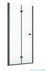 Roca Capital drzwi prysznicowe bifold CZARNY MAT 90x195cm przejrzyste AM4509016M
