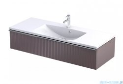 Oristo Etna Konsola podumywalkowa wisząca Ryflowana 120x45x25 mokka mat OR52-SD1S-120-21R