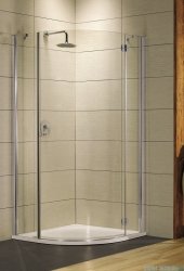 Radaway Torrenta PDJ kabina półokrągła 80x80 prawa szkło grafitowe + Brodzik Delos A + Syfon 31810-01-05N