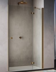 Ronal ANNEA AN13 Drzwi jednoczęściowe ze ścianką stałą w linii 80x200cm prawe złoto szczotkowane AN13D08001307