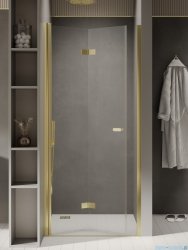 New Trendy New Soleo Light Gold drzwi wnękowe bifold 70x195 cm lewe złoty połysk/szkło przejrzyste D-0460A