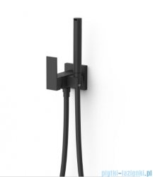 Tres CUADRO Bateria jednouchwytowa podtynkowa z natryskiem do toalety czarny mat 00612302NM