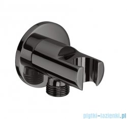 Roca Przyłącze kątowe Aqua 1/2 z uchwytem na słuchawkę Titanium Black z powłoką Everlux-PVD  A5B5250CN0
