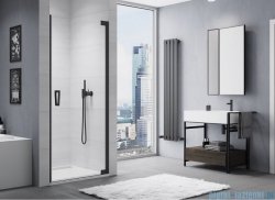 SanSwiss Cadura Black Line drzwi wahadłowe 70cm jednoczęściowe prawe z profilem przyściennym  czarny mat CA1CD0700607