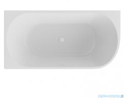 The North Bath Calia wanna wolnostojąca przyścienna lewa 170x80cm z przelewem i korkiem BIAŁYM 6845-1701LOEMBP