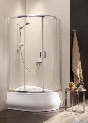 Radaway Premium Plus E Kabina półokrągła z drzwiami przesuwnymi 100x80cm szkło grafitowe 30481-01-05N