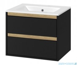 Excellent Tuto szafka wisząca z umywalką czarny mat/dąb 80x50x45 MLEX.0103.800.BKBL/CEEX.3617.800.WH