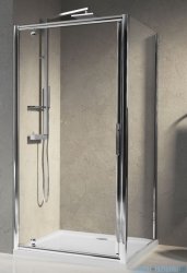 Novellini Drzwi prysznicowe obrotowe LUNES G 78 cm szkło przejrzyste profil biały LUNESG78-1D