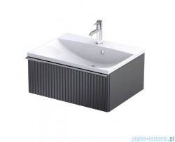 Oristo Etna Konsola podumywalkowa wisząca Ryflowana 60x45x25 czarny mat OR52-SD1S-60-8R