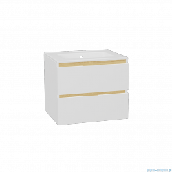 Excellent Tuto 2.0 szafka wisząca z umywalką AS front gładki niski 60x50x46,5 cm biała MLEX.2172.K.60.0136.WHWH