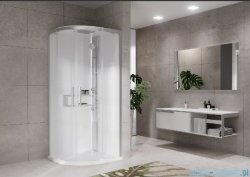 Novellini Glax 2 2.0 kabina z hydromasażem 100x100 srebrna G22R100T1-1BB