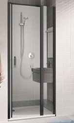 Vitalle NOLA drzwi wahadłowe 1-skrzydłowe z polem stałym prawe 90 cm czarne VN1GR090203PK