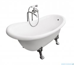Besco Otylia Glam grafitowa 170x77 wanna wolnostojąca Retro + nogi czarne #WKO-170-GGB