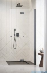 Radaway Nes 6 Brushed GunMetal KDD B kabina walk-in 90cm prawa szczotkowany grafit szkło przejrzyste 10024090-92-01R