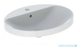 Geberit VariForm Umywalka owalna z półką z otworem na baterię 60x48cm szkliwiony spód KeraTect 500.725.00.2