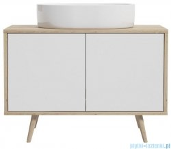 Oltens Hedvig szafka 95 cm podumywalkowa wisząca biały połysk/dąb nova 60200060
