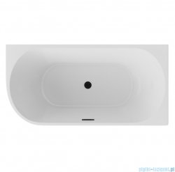 The North Bath Calia wanna wolnostojąca przyścienna prawa 150x75cm z korkiem i przelewem CZARNYM 6845-1501ROEMBL