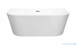 Besco Vica New wanna 150x80cm wolnostojąca przyścienna z przelewem szczelinowym slim syfon klik-klak czarny matt #WAS-150VNCZ