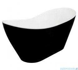 Besco Viya 170x72cm wanna wolnostojąca biało-czarna + syfon klik-klak chrom #WMD-170-VBW