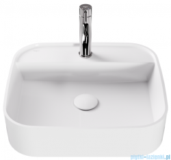 Besco Assos Cera-Line White umywalka nablatowa biała 45 cm biały połysk UNC-45-ASB