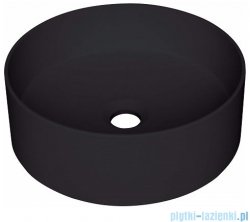 Deante Silia Nero umywalka nablatowa granitowa Ø36 cm czarny mat CQS NU4S