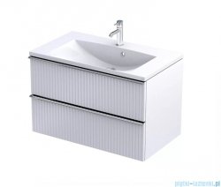 Oristo Etna szafka podumywalkowa wisząca Ryflowana 80x50x45 biały mat OR52-SD2S-80-2R