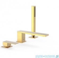 Tres CUADRO Bateria wannowa jednouchwytowa 3-otworowa złota 00616105OR