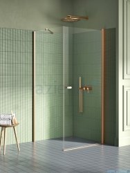 New Trendy New Soleo Copper Brushed 70x100x195 cm kabina wspornik skośny miedź szczotkowana/szkło przejrzyste K-2284
