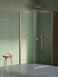 New Trendy New Soleo Copper Brushed 90x80x195 cm kabina wspornik prosty miedź szczotkowana/szkło przejrzyste K-2294-WP
