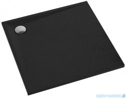 Omnires Stone brodzik prysznicowy kwadratowy 90x90x3 cm czarny mat STONE90/KBL