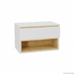Excellent Tuto 2.0 szafka wisząca front gładki niski 80x50x46,5 cm biały połysk MLEX.2171.K.80.011W.WHWH