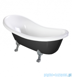 Omnires Atena Comfort M+ wanna 175x82cm wolnostojąca biało-czarna połysk ATENA174BCP