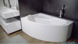 Besco Rima 150x95cm wanna asymetryczna lewa + obudowa + syfon #WAR-150-NL/OAR-150-P/L/19975