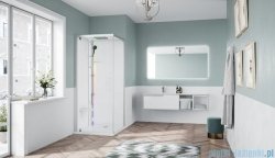 Novellini Glax 1 2.0 kabina z sauna parową 80x80 lewa srebrna G21GF80ST5-1BB