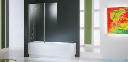 Novellini Parawan Aurora2 120x150cm profil chrom szkło przezroczyste AURORAN2-1K